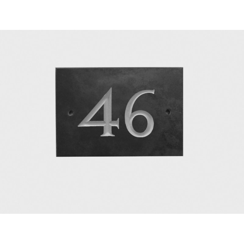 Odacia 10cm H Stone House Number, 46, Black