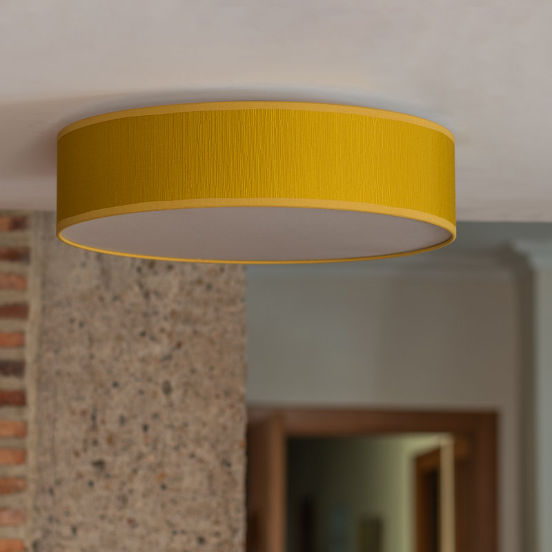 Doce Fabric Flush Mount, Mustard