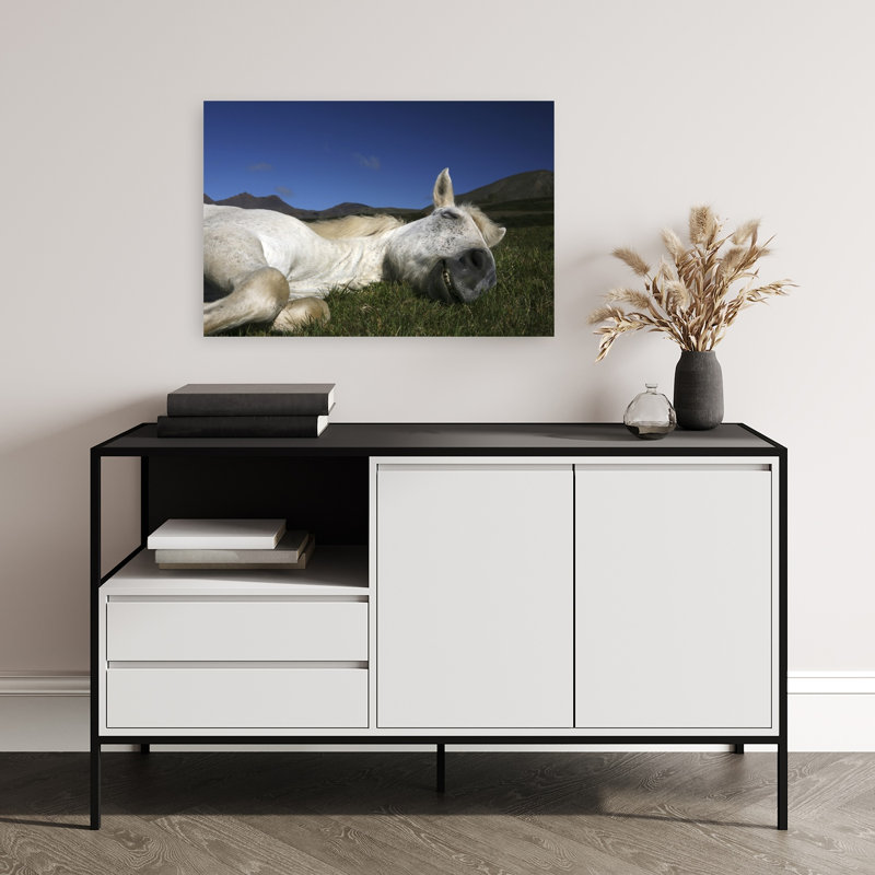 «Happy Sleeping Horse Peaceful Serene Abstract Horse Landscape», reproduction d'art murale, H 16 po x l 24 po