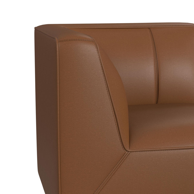 Chau Modular 5PC Living Room Set, Brown Faux Leather