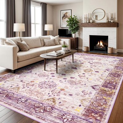 Tapis floral lavable doux à la mode pour décoration de dortoir