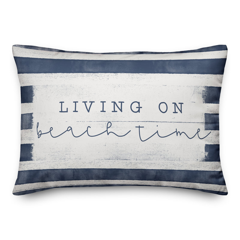 Beach Time Rectangular Pillow Cover & Insert, Navy