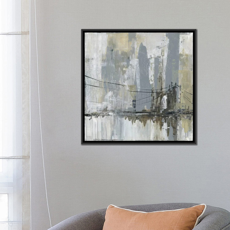 «Midtown Bridge II», reproduction sur toile, H 18 po x l 18 po x P 1,5 po, Toile encadrée noire, Pas de tapis