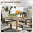 5 Piece Outdoor Dining Set Swivel Chairs With Faux Woodgrain Dining Table-1403777375