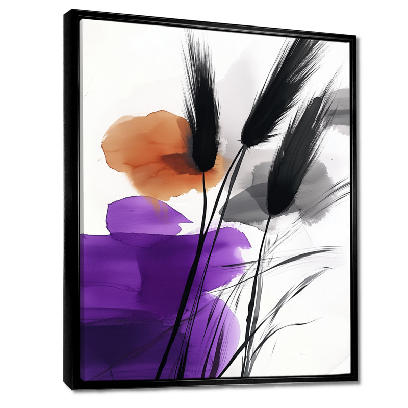 Art mural sur toile botanique d'Yvaine II, H 32 po x l 24 po, Black Floater Framed