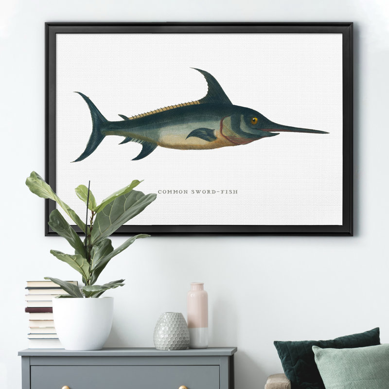 «Common Sword Fish», impression sur toile encadrée, Noir, H 30,5 po x l 42,5 po x P 1,5 po
