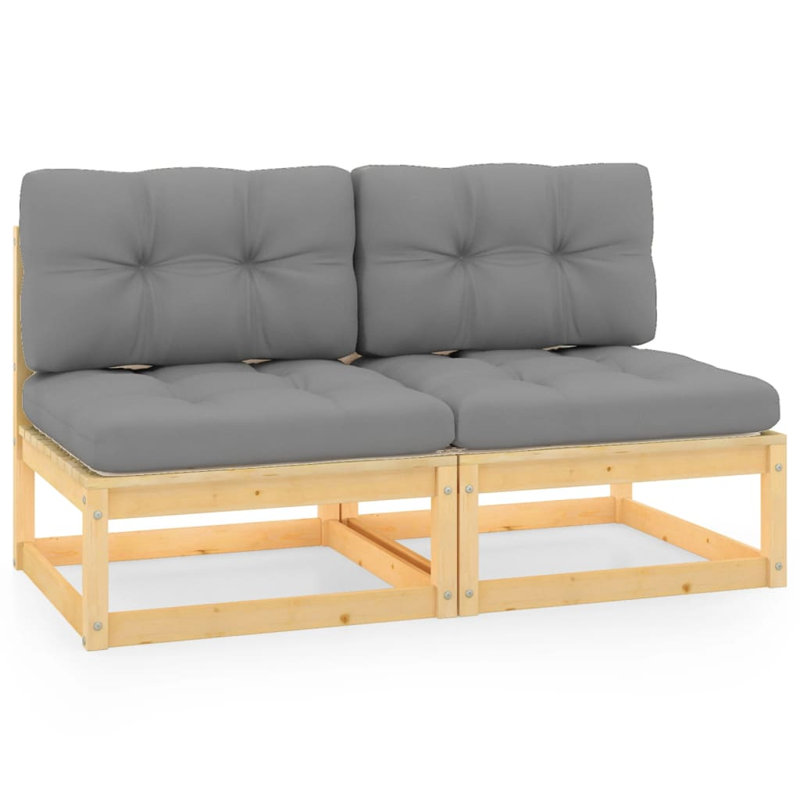 Chaise de patio avec coussins, gris, Brun