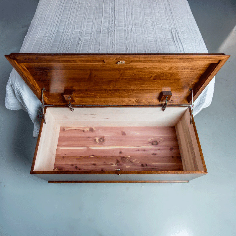  Waterfall Solid Wood Hope Chest, Brown Maple Wood, Asbury Stain, 36", Brown Maple Wood Asbury