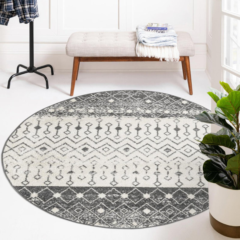Somerville Geometric Indoor Rug, Round 5'3"