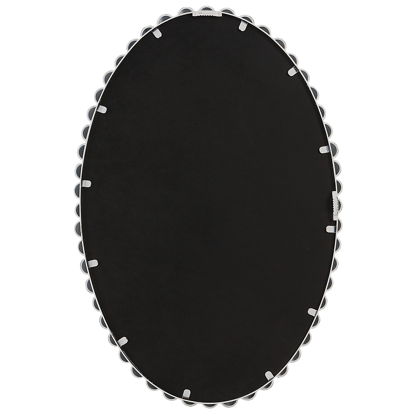 Sanne Metal Oval Wall Mirror, White