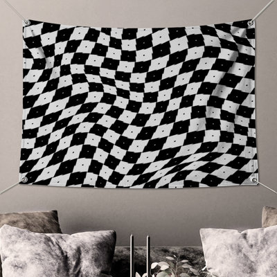 Tapisserie murale à carreaux ondulés - Décoration murale à carreaux
