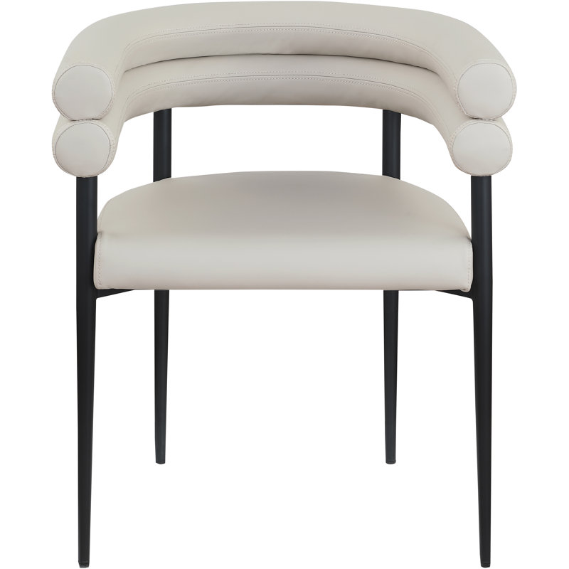 Chaise en cuir Lavina Cilton, Cuir taupe végétalien