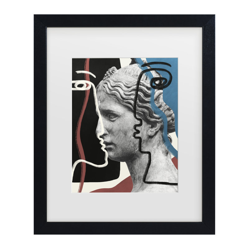 Œuvre de bolognaise, bolognaise, petit doyen, H 13 po x l 16 po, Cadre noir