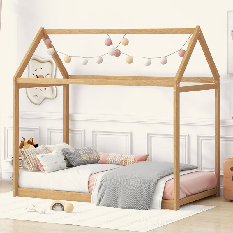 Twin Size Wooden House Bed