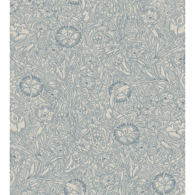 Rouleau de papier peint L 33 pi x l 20,8 po Villa Dalaro, Indigo