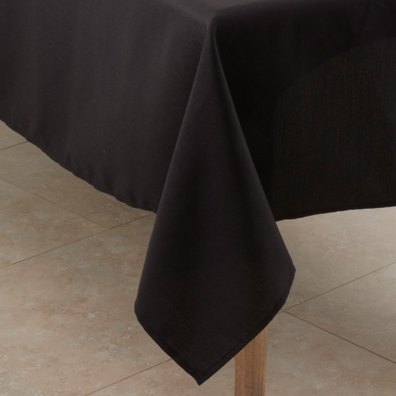 Sherry Polyester Tablecloth, Black, 72" L x 72" W
