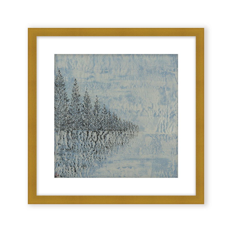 Nature Inspired "Frozen Serenity" Canvas Wall Art By , 30" H x 30" W, Framed Print, Black
