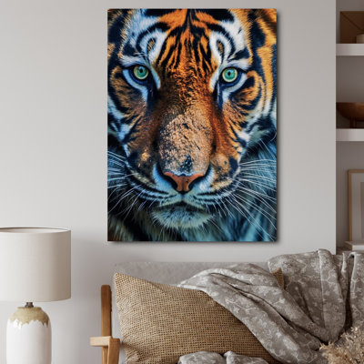 Portrait d'un tigre sauvage, reproduction d'art sur toile