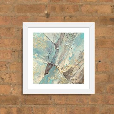 « blue water ii », impression, Papier encadré blanc, H 24 po x l 24 po x P 1 po