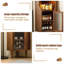 Corps d'armoire triangulaire en bois de noyer noir brun de 47,44 po, armoire à vin avec panneau arrière en bois massif brun multicouche