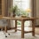 63" Solid Wood Executive Desk With Foot Bar For Home Office