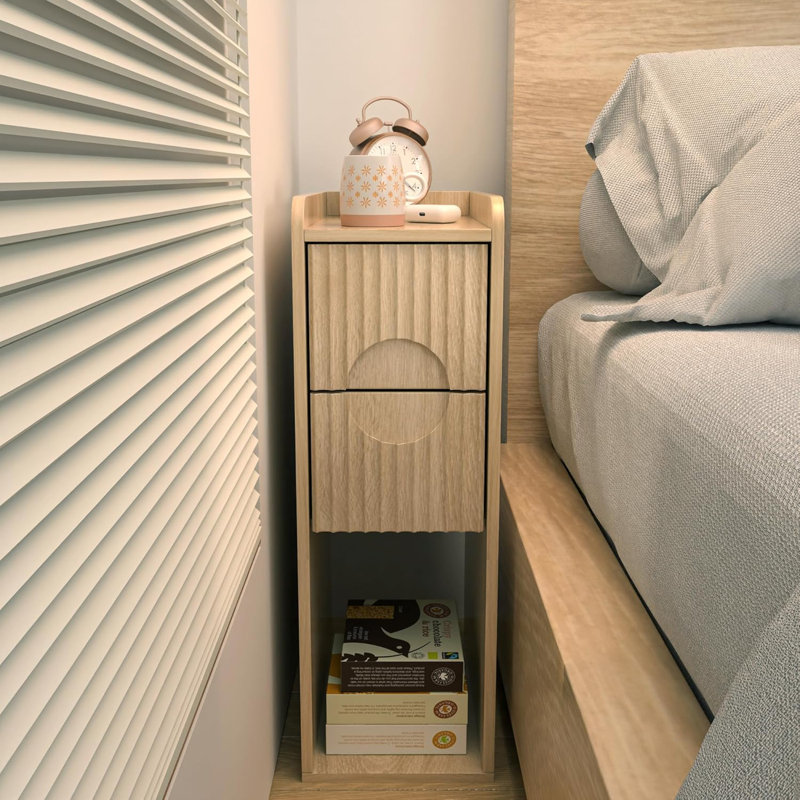 Small Groove Bedside Table
