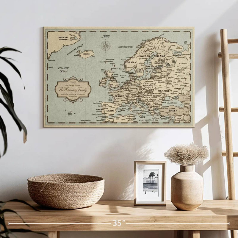 Carte Europe III avec punaise personnalisée, H 16 po x l 24 po, Oui