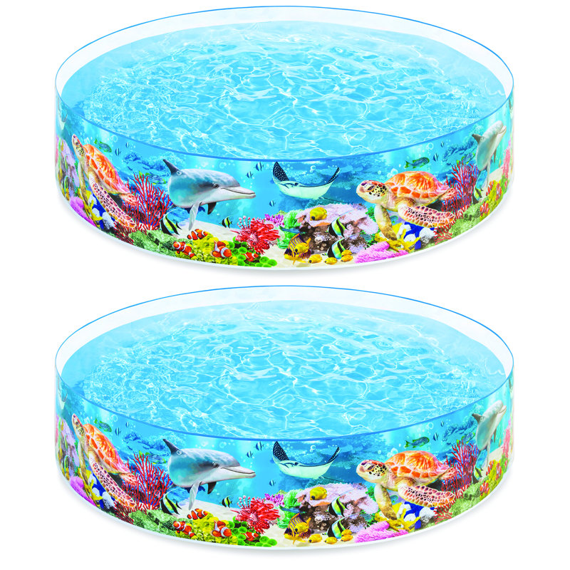 Intex Snapset Kiddie 8 X 8 Foot Instant Swimming Pool, Deep Sea Blue (2 Pack)