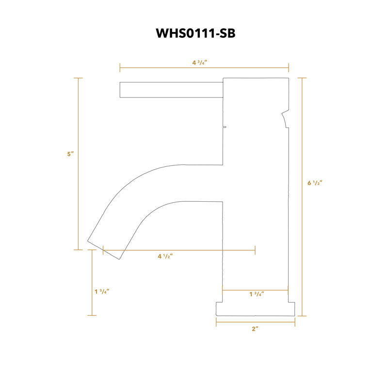 Waterhaus 1 Handle Deck Mouted Standard Bathroom Faucet, Polished