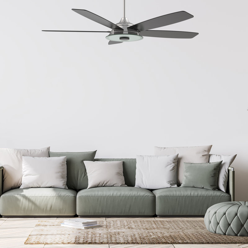 Alceo 52'' Ceiling Fan with LED Lights, Silver