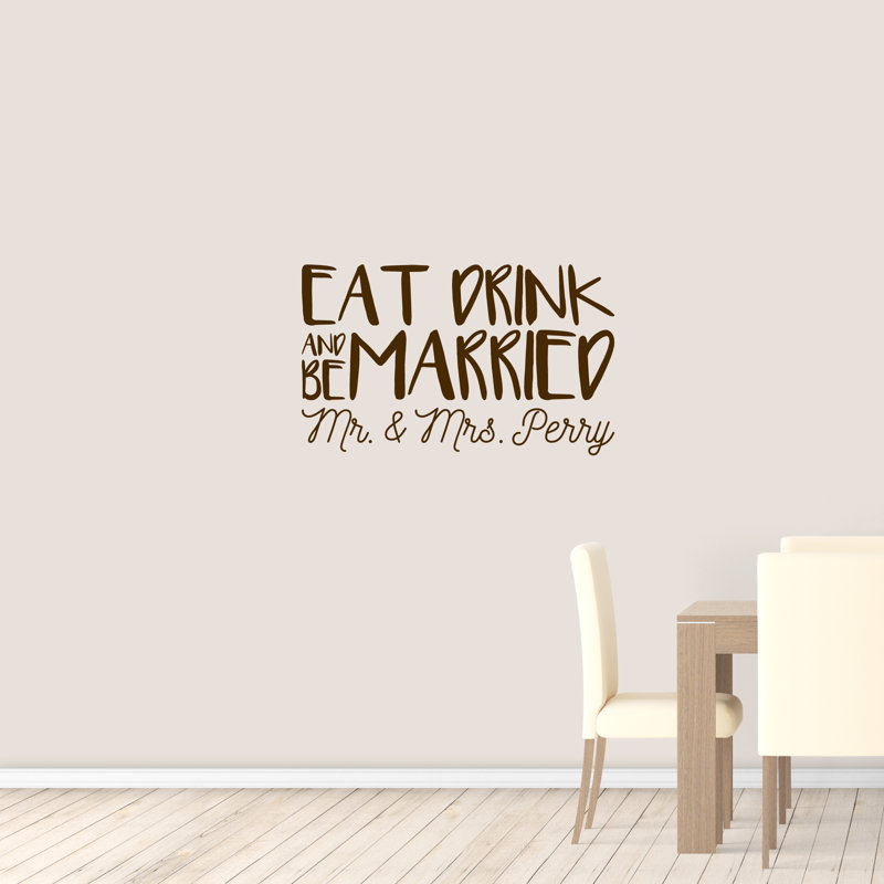 Text & Numbers Wall Decal, Brown