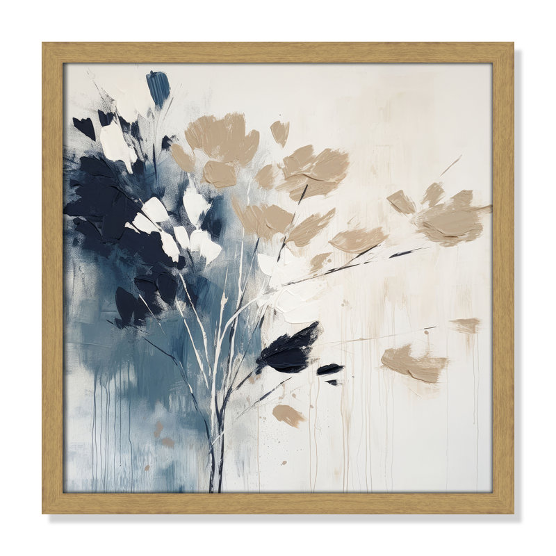 «Bliue Earthly Neutralité I» par Irena Orlov, Grain de bois naturel, L 17 po x H 17 po, Impression encadrée