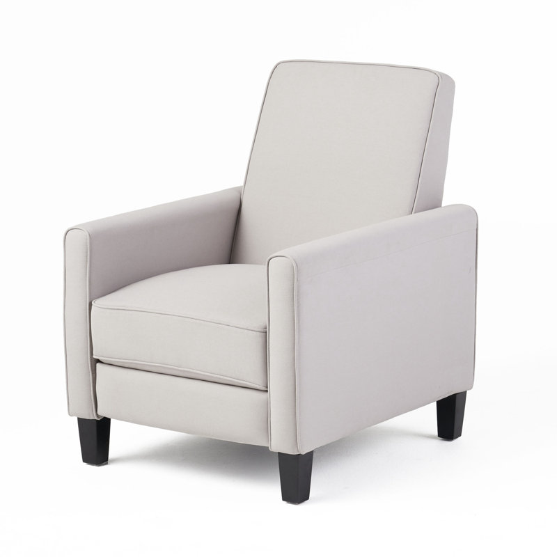 Fauteuil rembourré avec dossier doux et pieds en bois robustes, Light Grey