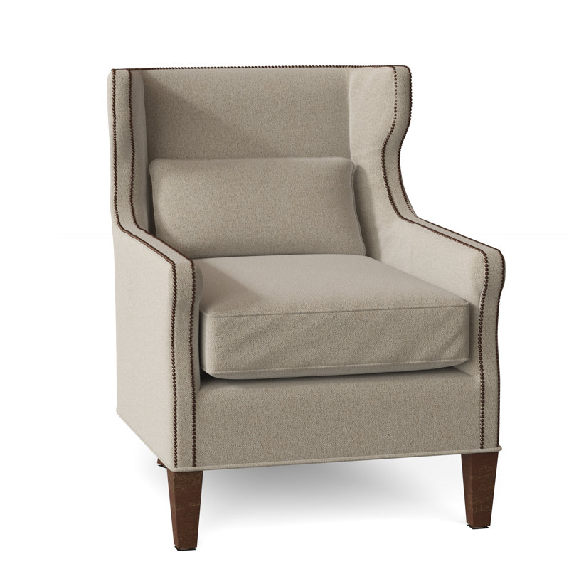 Percy Upholstered Wingback Chair, Almond Buff, Parchment (8794 70)