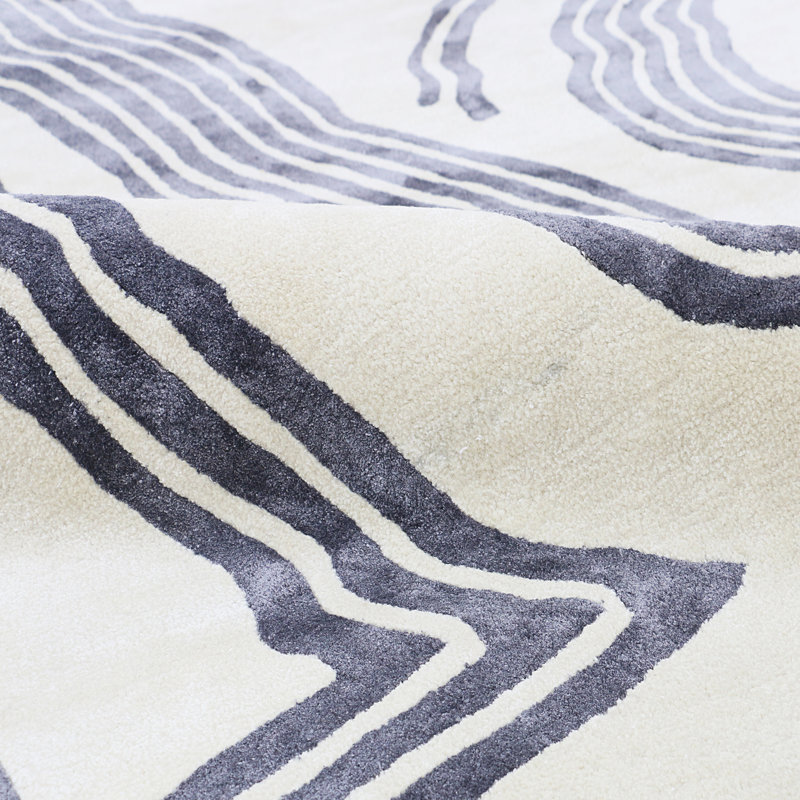 Dashing Away Abstract Area Rug in Ivory/Concrete Gray, Rectangle 10' x 14'