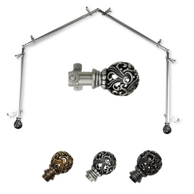 Hardaway 4-Sided Bay Window Curtain Single Rod