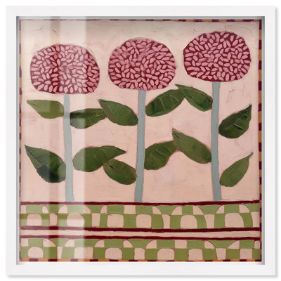 Art mural à motif floral pétales à motif rose I par Art Remedy, cadre blanc, 30 x 30