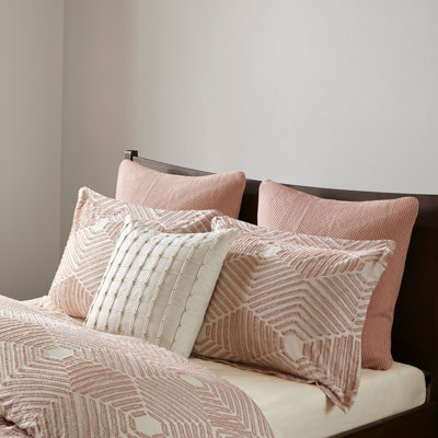 Cotton Jacquard Comforter Set Blush
