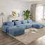 Canapé modulaire en forme de U de 152 po avec larges accoudoirs incurvés et chaises incurvées, sans assemblage-2135484811