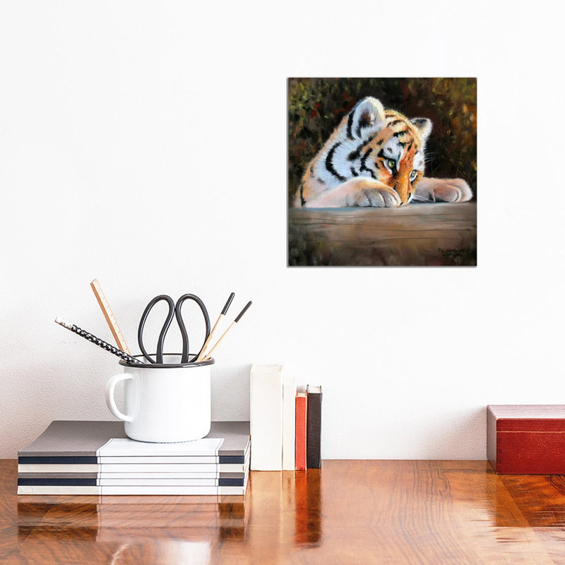 Tiger Cub Face by Pip McGarry - Wrapped Canvas Gallery-Wrapped Canvas Giclée, 30.48 cm H x 30.48 cm W