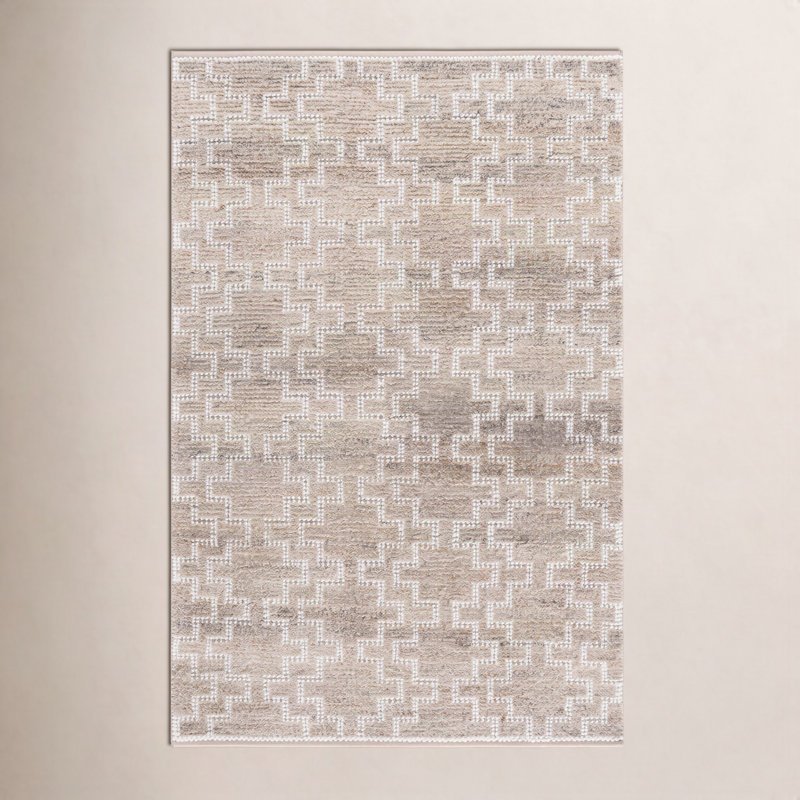 Hand-Woven Geometric Outdoor Rug, 8'-0" X 10'-0" Rectangle