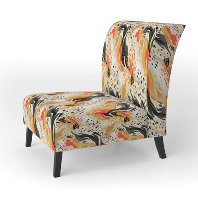 Multicolor Urban Elegance - Upholstered Modern Slipper Chair, Modern Geometric Accent Chair