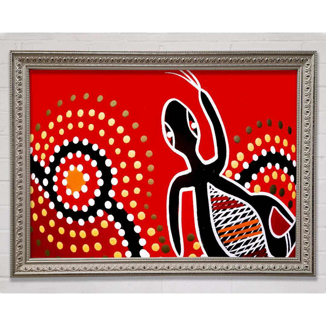 Aborigine Roter Gecko Sonne - Druck