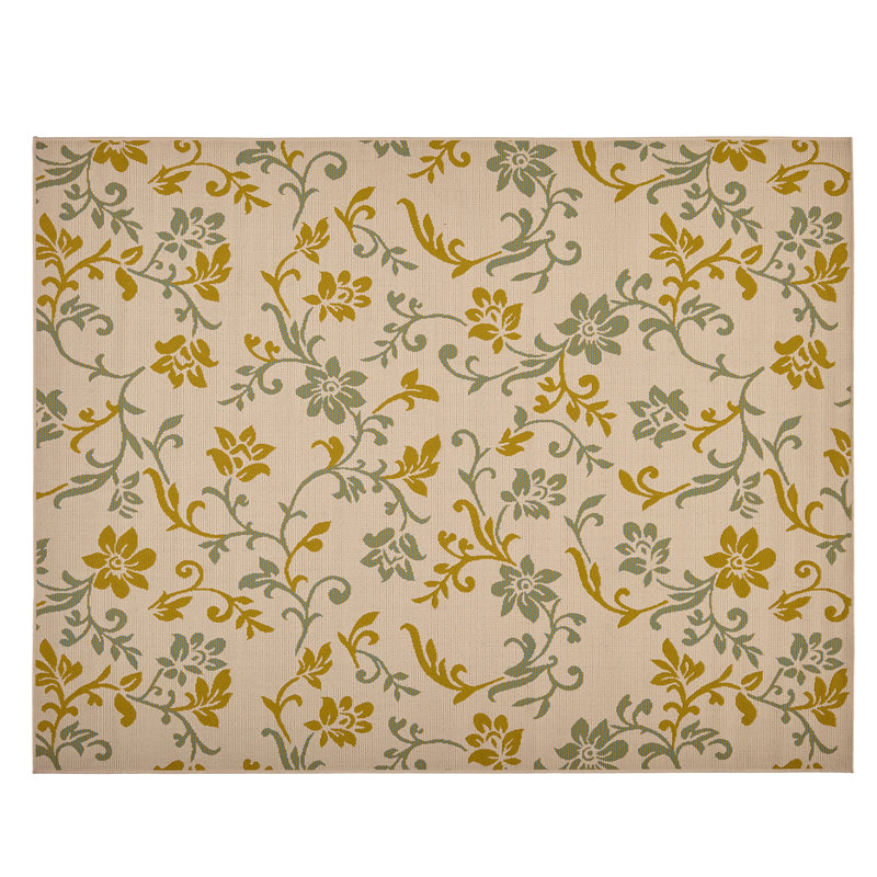 Tapis botanique en polypropylène tressé Alessandro, 5 pi 3 po x 7 pi