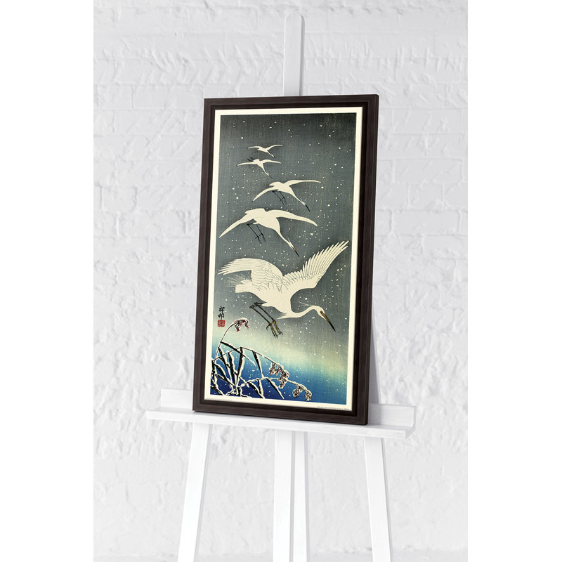 White Birds In Snow by Ohara Koson - No Frame Painting