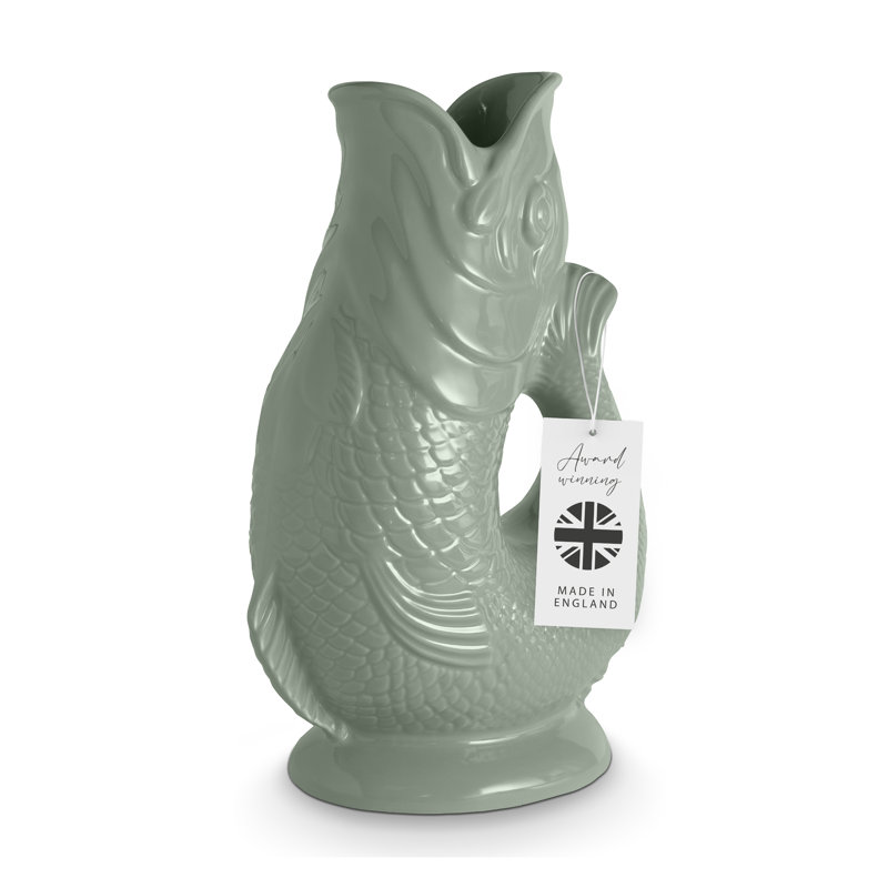 Jaylyn Original Gurgle Jug, Earthenware, Iconic UK Heritage, Made in Stoke-on-Trent, 0.6L, Green