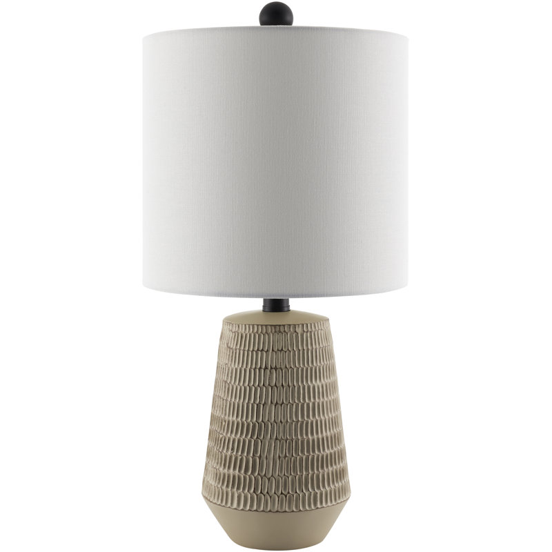 Ashyra Resin Table Lamp, Beige, White