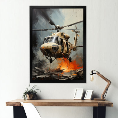 Abstrait héliporté militaire sur toile