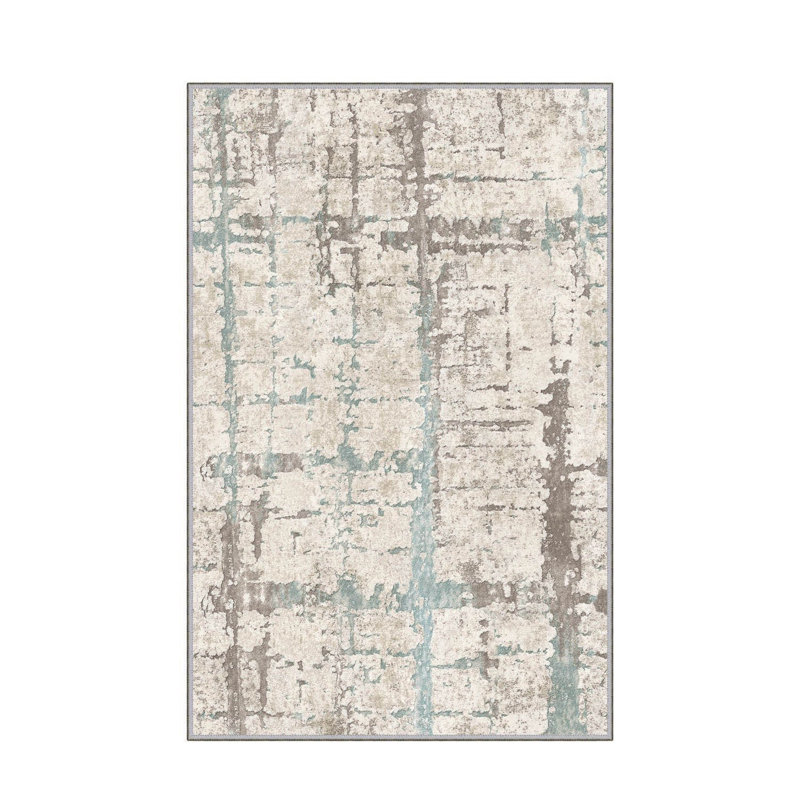 Stylish Hall Carpet (3.3 x 6.6 ft), 100% Polyester, 0.3 in Pile Height | Antibacterial, Non-Slip PVC Felt Dot Underside | Machine Washable, 3D Digital Print, Durable & Easy to Clean | Perfect for Entryway & Living Areas