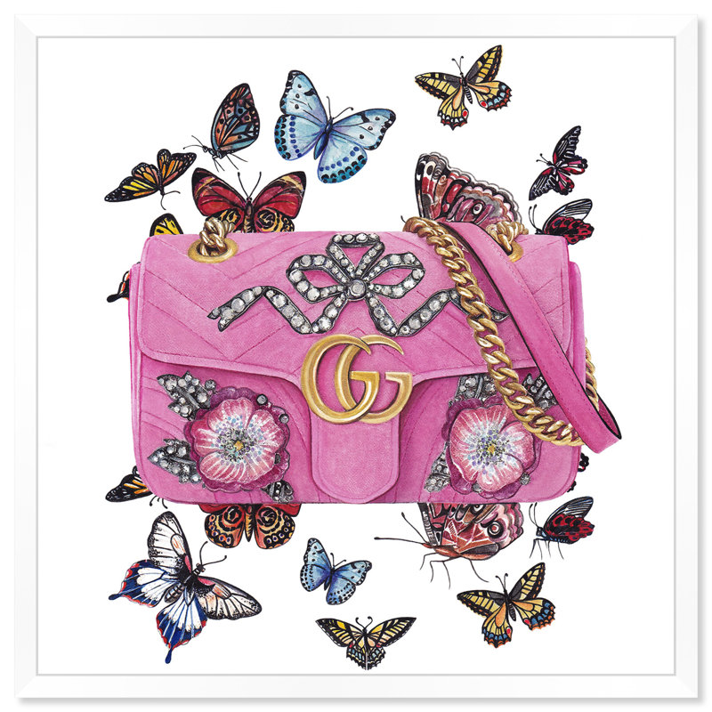 « souvenirs de poupée-sac à papillon », impression, H 14 po x l 14 po x P 0,5 po, Cadre blanc